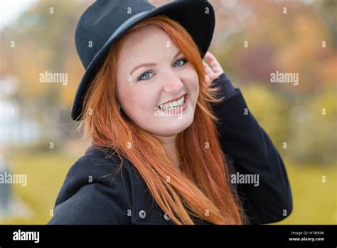 Portrait Of A Young Woman With Hat Stock Photo Alamy