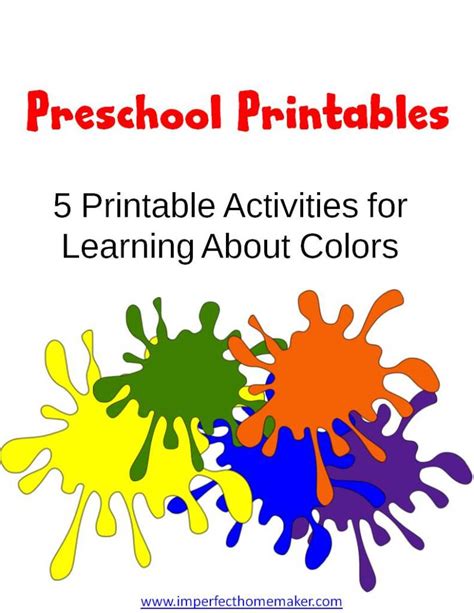 Free Preschool Learning Colors Printables Free