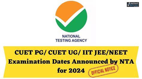 Nta Announces The Dates Of Cuet Pg Cuet Ug Iit Jee And Neet