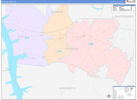 Houston County Tn Wall Map Color Cast Style By Marketmaps