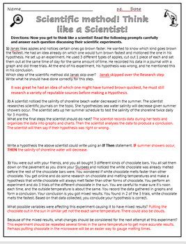 Think Like A Scientist Worksheets On The Scientific Method By Busy To The Bell