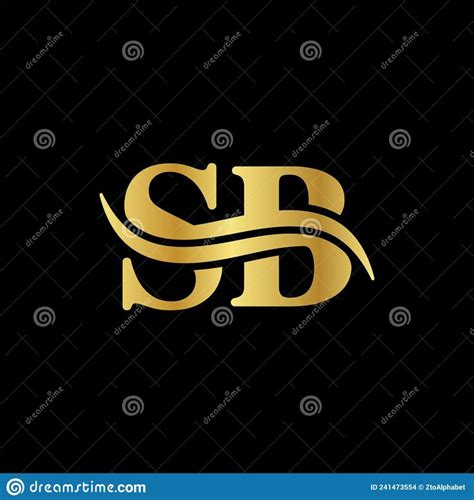 Letter Sb Monogram Logo Golden Gradient Design Stock Vector