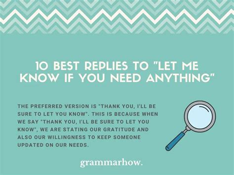 10 Best Replies To “let Me Know If You Need Anything”