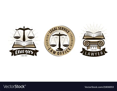 Lawyer Law Office Logo Or Label Legal Services Vector Image