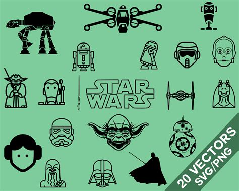 Star Wars Vector Pack SVG Png Star Wars Clip Art Star | Etsy