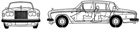 1981 Rolls Royce Silver Shadow Sedan Blueprints Free Outlines