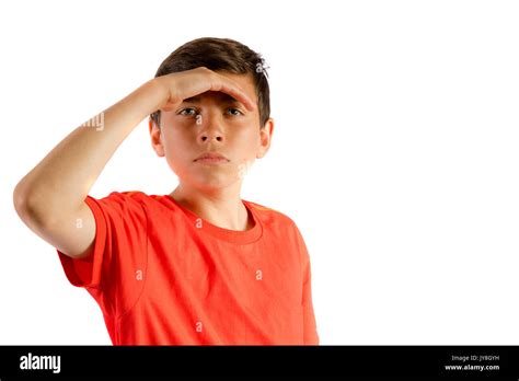 Boy Shielding Eyes Hi Res Stock Photography And Images Alamy