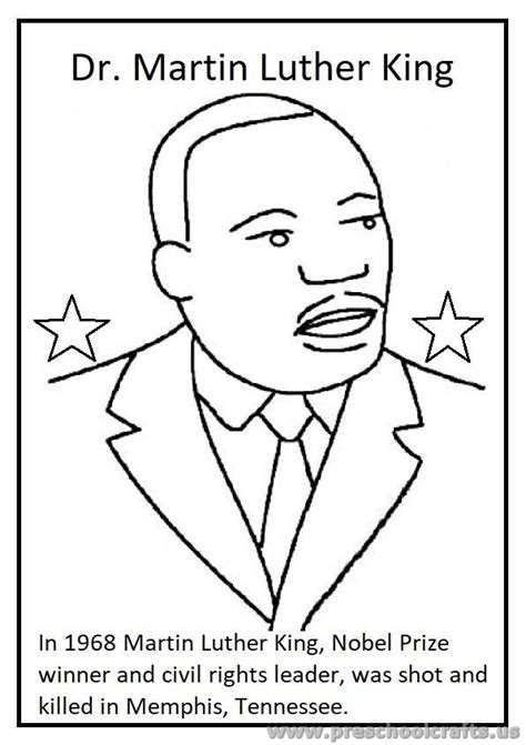 Martin Luther King Day Coloring Pages For Kids Preschool And