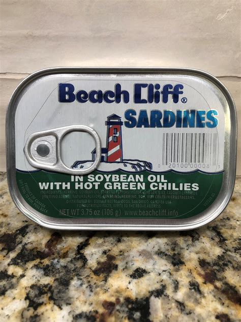 18 Cans Beach Cliff Sardines In Soybean Oil Hot Green Chilies Herring