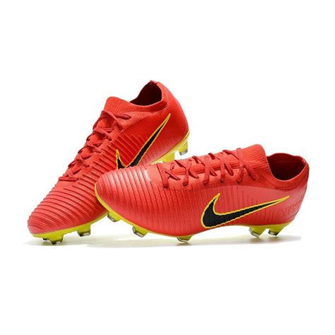 Nike Mercurial Vapor Flyknit Ultra Fg Acc Soccer Cleat Red Yellow