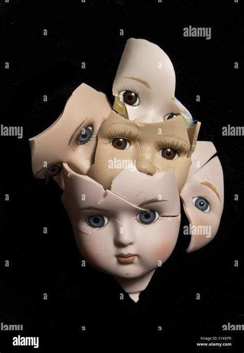 Broken Doll Faces And Head Stock Photo Alamy