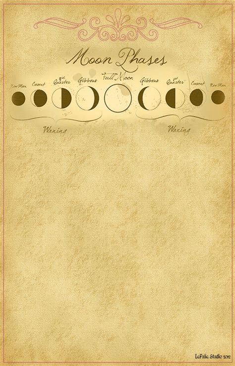 Moon Phase Bos Page Book Of Shadows Book Journal Book Of Shadow