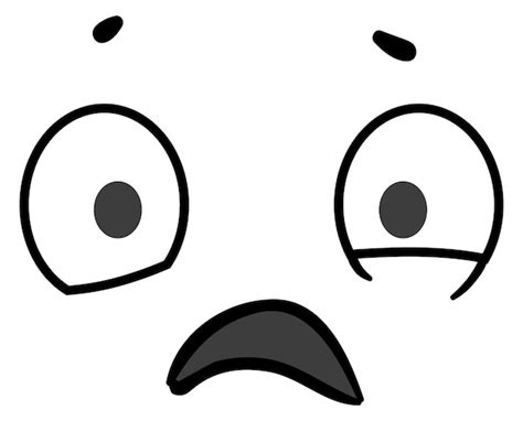 Premium Vector Shocked Face Comic Expression Cartoon Character Emotion