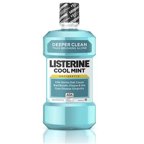 listerine cool mint antiseptic mouthwash for bad breath plaque and gingivitis 250 ml