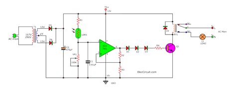 Automatic Op Amp Night Light Circuit Using Ic 741