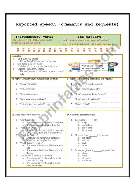 Reported Speech Commands And Requests Esl Worksheet By Suleimans Sexiezpicz Web Porn
