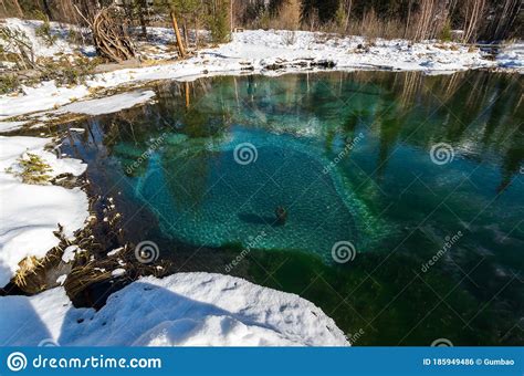 Blue Geyser Lake In Altay Mountains Stock Photo Image Of Lake Clay
