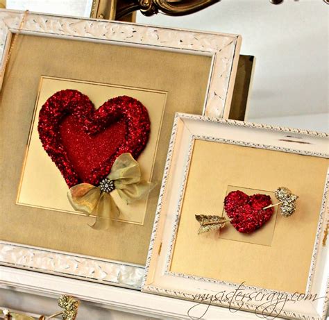 Framed Hearts For Valentines Day I Love The Gold Valentine Crafts