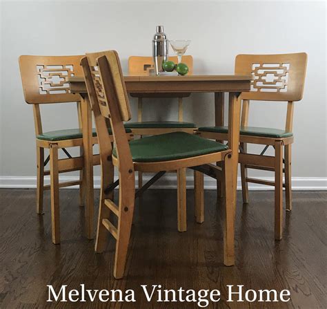 Mcm Stakmore Folding Table And 4 Chairs Melvena Vintage Home Newtown Pa