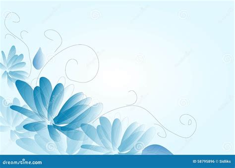 Blue Flower Background Stock Illustration Image 58795896