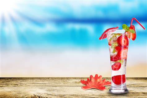 Wallpaper Sea Red Drink Glass Color Flower
