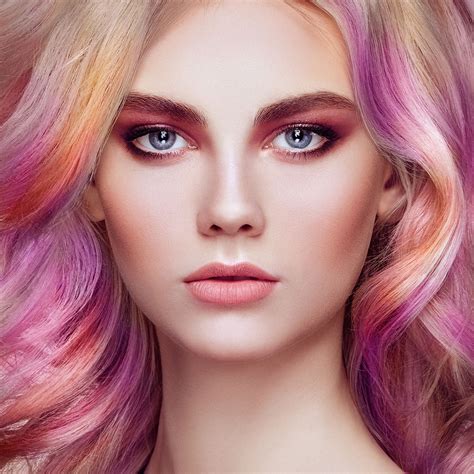Beauty Fashion Model Girl With Colorful Dyed Hair Beauty Fashion