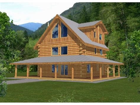 Distinctive Log Cabin With Wrap Around Porch — Elbrusphoto Porch And