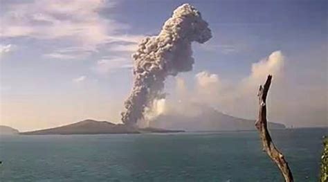 indonesia s anak krakatau volcano spews ash lava in new eruption world news the indian express