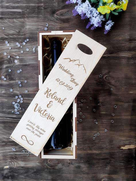 Personalized Wood Wine Box Wedding And Anniversary Gift Etsy