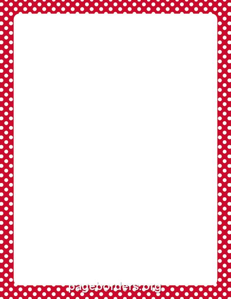 red  white polka dot border clip art page border  vector graphics