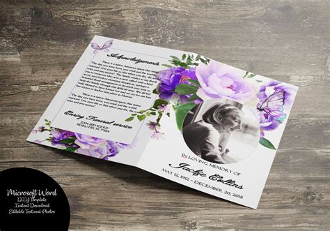 bi fold funeral program template word