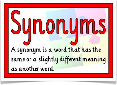 A list of Synonyms or Similar words | Knowledge World