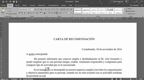 Carta De Recomendacion Word Plantilla Soalan Ba Vrogue