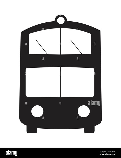 Vector Double Decker Bus Silhouette Object Element Retro Stock Vector