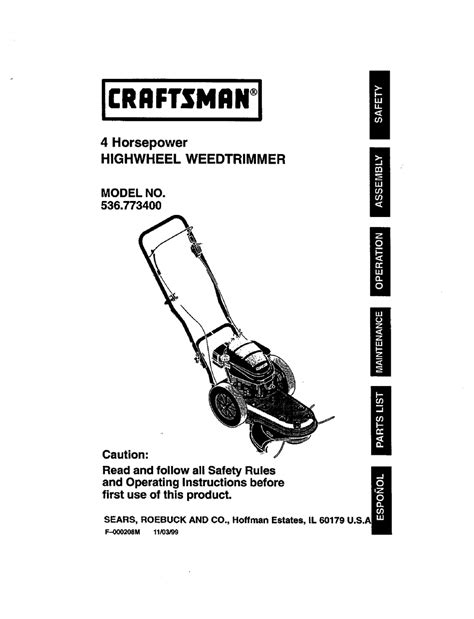 Craftsman 536773400 Operators Manual Pdf Download Manualslib