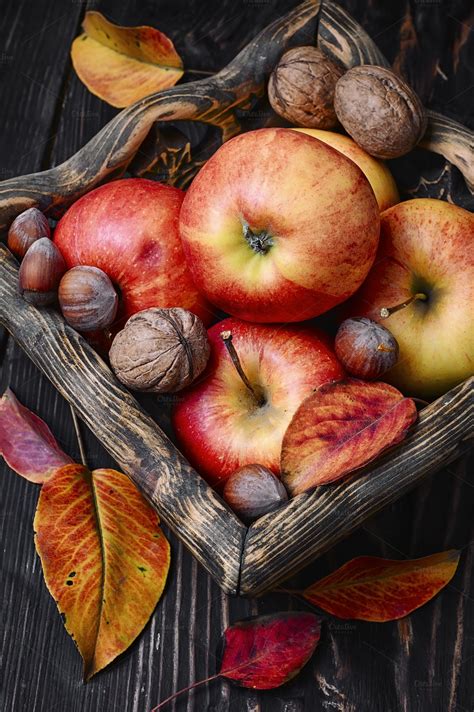 Basket Of Autumn Apples Featuring Apple Autumn And Red Fall Garden