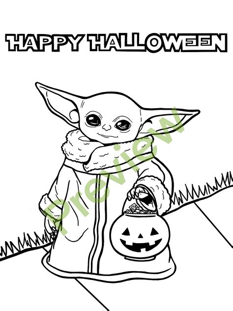 Baby Yoda Christmas Coloring Pages Printable