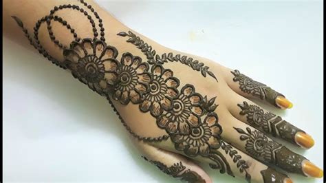 Beautiful Flower Mehndi Design For Back Hand Simple Arabic Mehndi