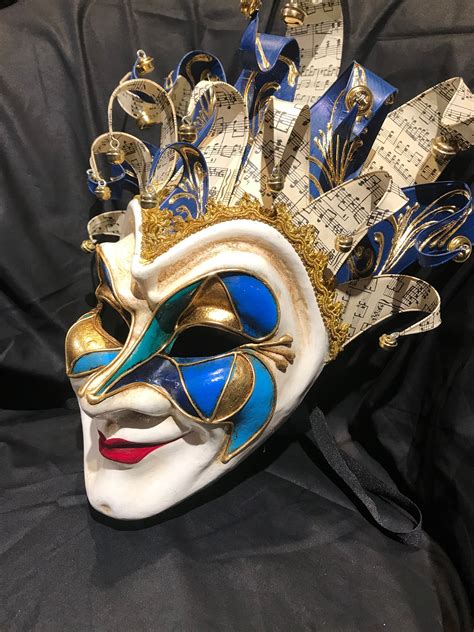 Joker Mask Jester Masquerade Mask Full Face Venetian Mask Etsy