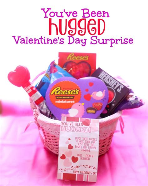 Youve Been Hugged Valentine Surprise Basket For Friends And Neighbors