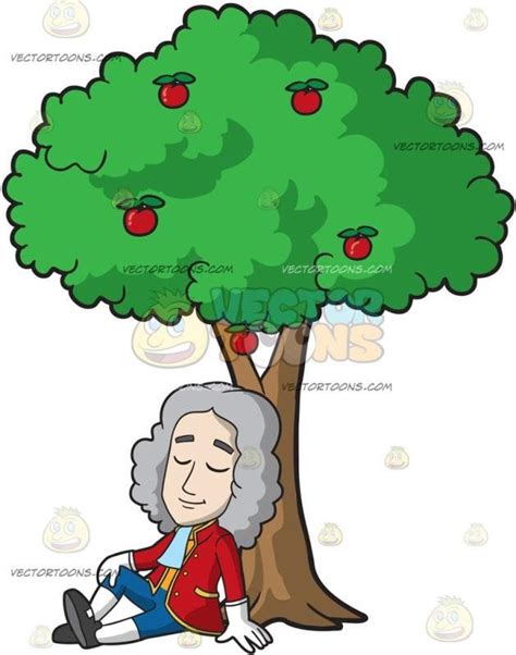 World's largest community for cartoons, caricatures and fun drawings. Isaac Newton Sitting Under An Apple Tree | Isaac newton ...