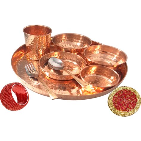 Buy Online Prisha India Craft B Best Dinnerware Pure Copper Thali Set
