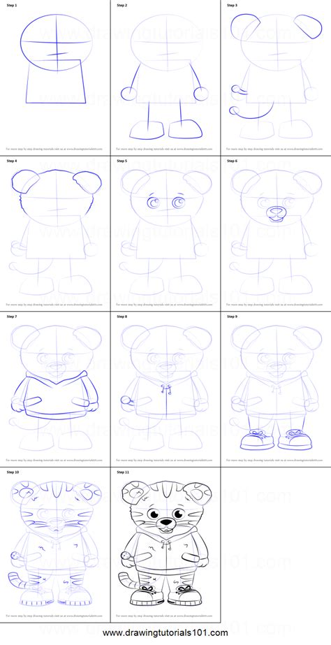 More images for how to draw a tiger easy step by step » How to Draw Daniel Tiger from Daniel Tiger's Neighborhood ...