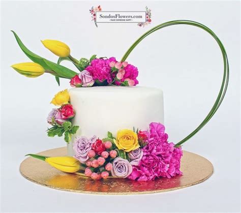 27 Awesome Photo Of Happy Birthday Flower Cake