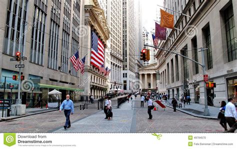 New York Stock Exchange Located On Wall Street At The Financial