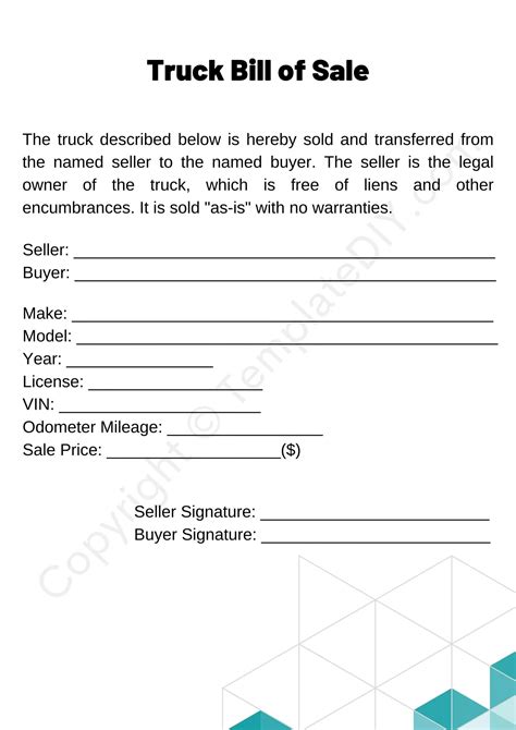 A Bill Of Sale For A Truck Can Be Filled Along With Registration