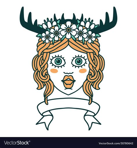 Human Druid Character With Banner Royalty Free Vector Image