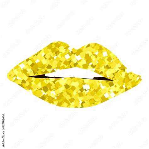 golden lips girl silhouette isolated on white background icon gold lips stock vector adobe stock