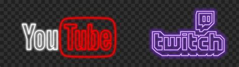 Hd Neon Youtube And Twitch Logos Transparent Png Citypng