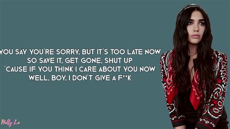 When you fill in the gaps you get points. Dua Lipa - IDGAF (with LYRICS) - YouTube